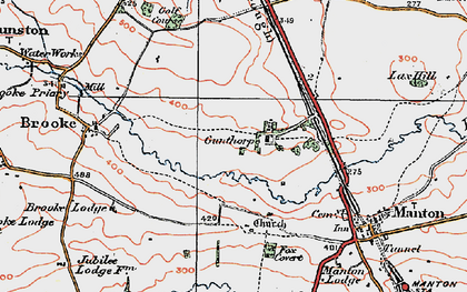Old map of Gunthorpe in 1921