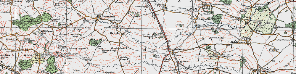 Old map of Gunthorpe in 1921