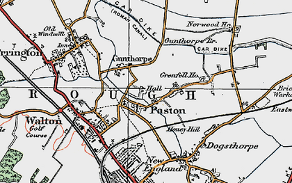 Old map of Gunthorpe in 1922