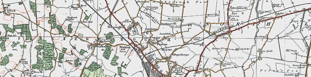 Old map of Gunthorpe in 1922