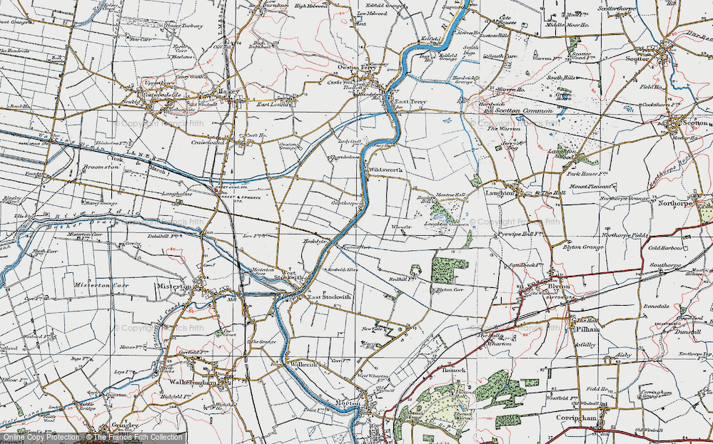 Old Map of Gunthorpe, 1923 in 1923