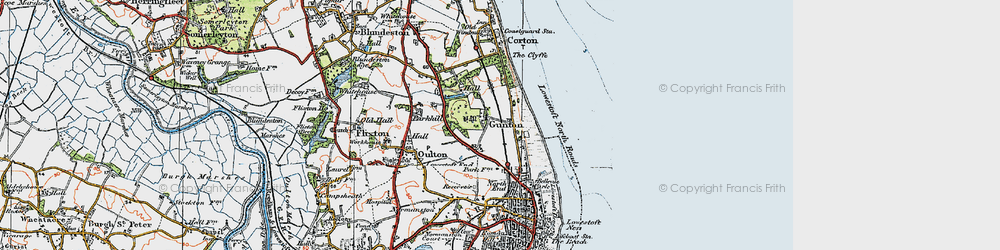 Old map of Gunton in 1922