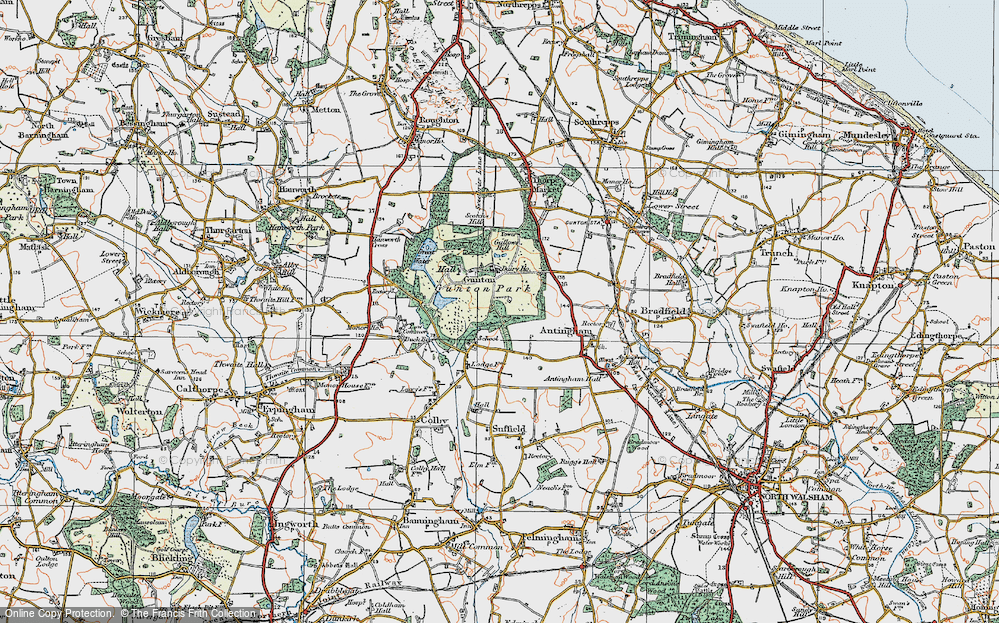 Old Map of Gunton Park, 1922 in 1922