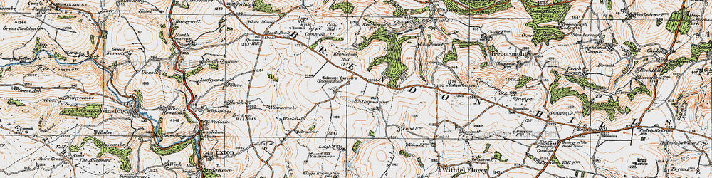 Old map of Gupworthy in 1919