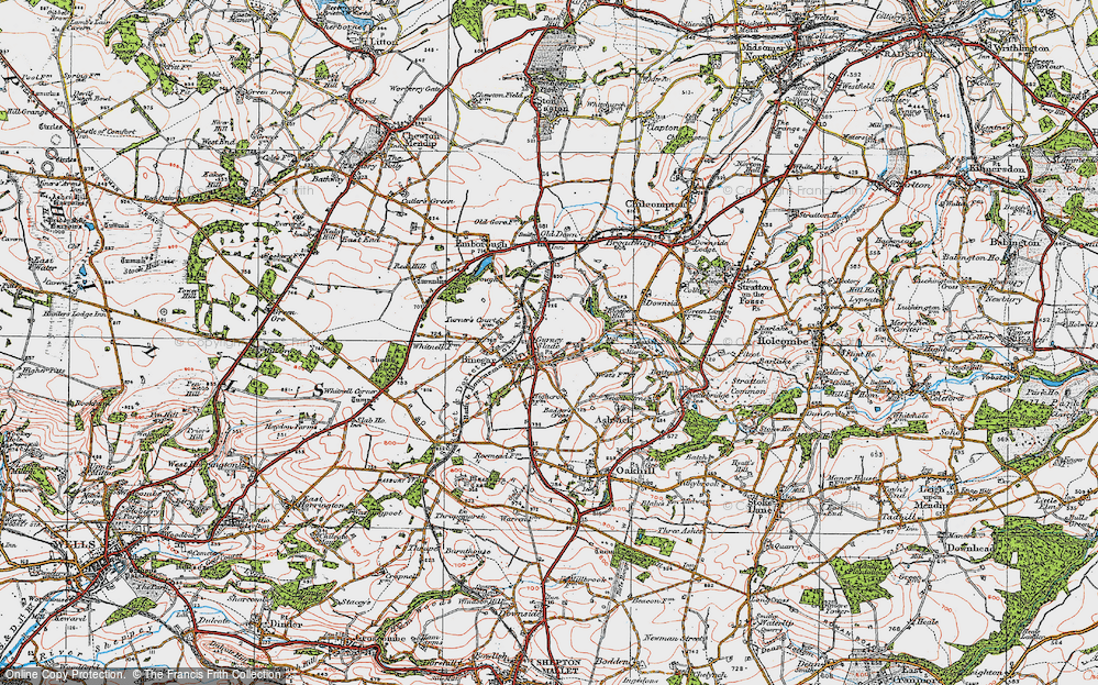 Old Map of Gurney Slade, 1919 in 1919