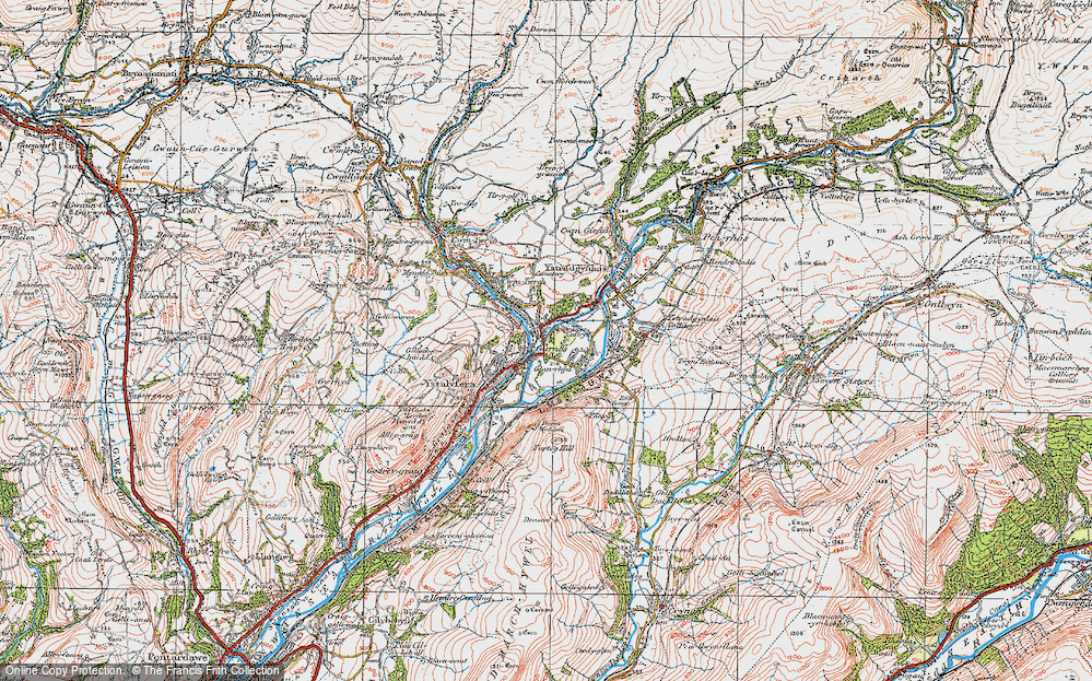 Old Map of Gurnos, 1923 in 1923
