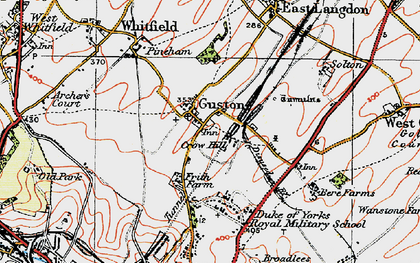 Old map of Guston in 1920