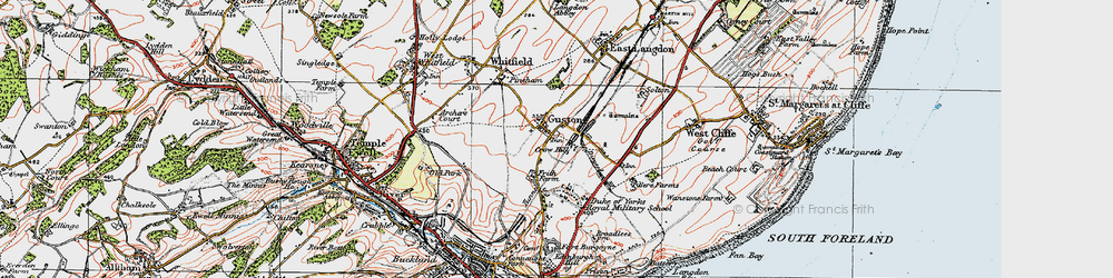 Old map of Guston in 1920