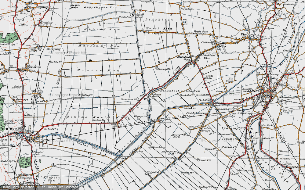Old Map of Guthram Gowt, 1922 in 1922