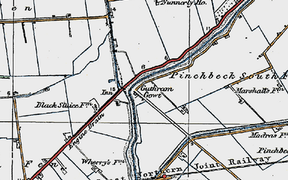 Old map of Guthram Gowt in 1922