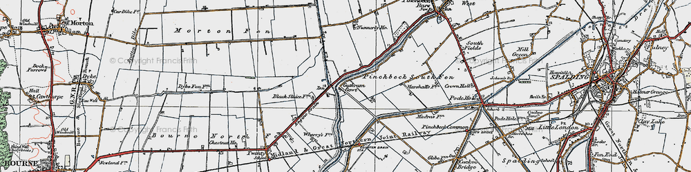 Old map of Guthram Gowt in 1922