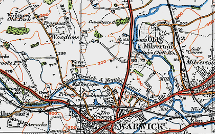 Old map of Guy's Cliffe in 1919