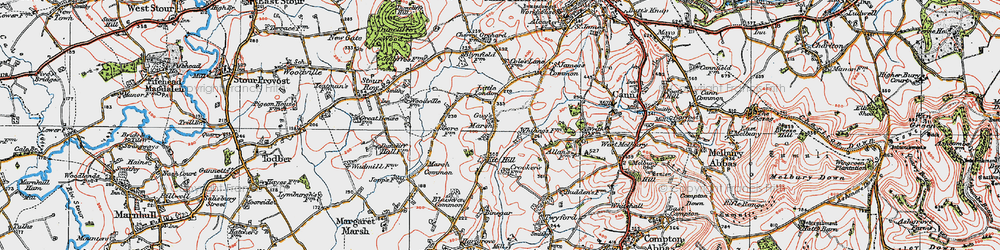 Old map of Guy's Marsh in 1919