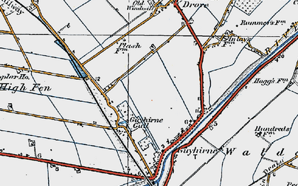 Old map of Wisbech High Fen in 1922