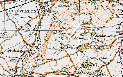 Old map of Gwaenysgor in 1922