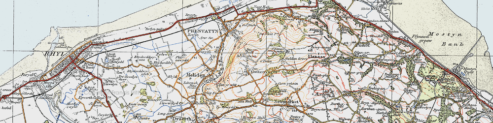 Old map of Gwaenysgor in 1922