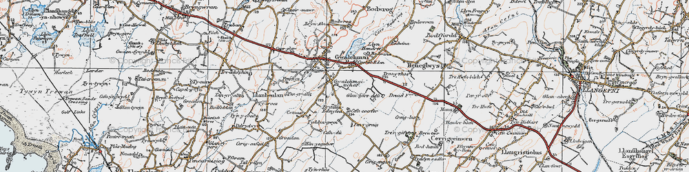 Old map of Bryniau-ednyfed in 1922