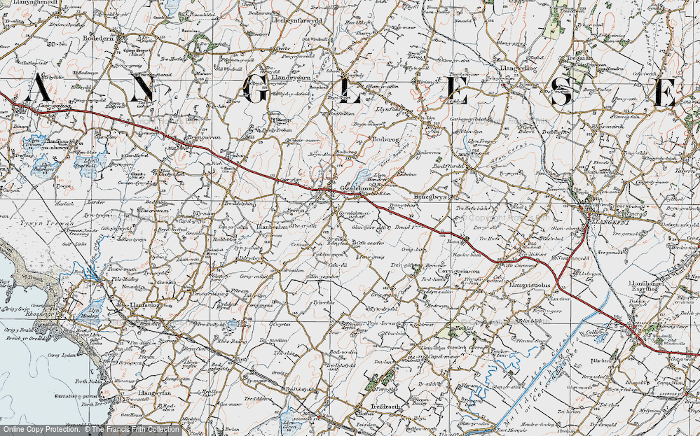 Old Map of Gwalchmai Uchaf, 1922 in 1922