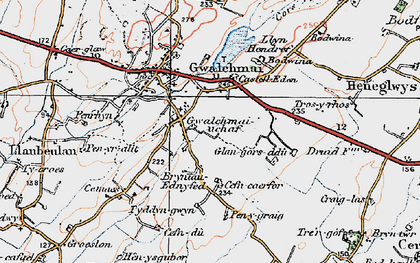 Old map of Gwalchmai Uchaf in 1922