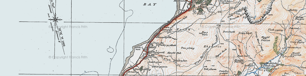 Old map of Gwastadgoed in 1922