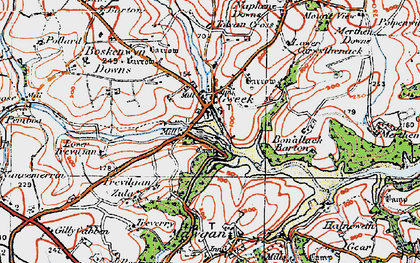 Old map of Bonallack Barton in 1919
