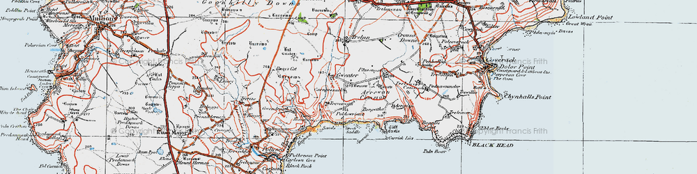 Old map of Gwenter in 1919