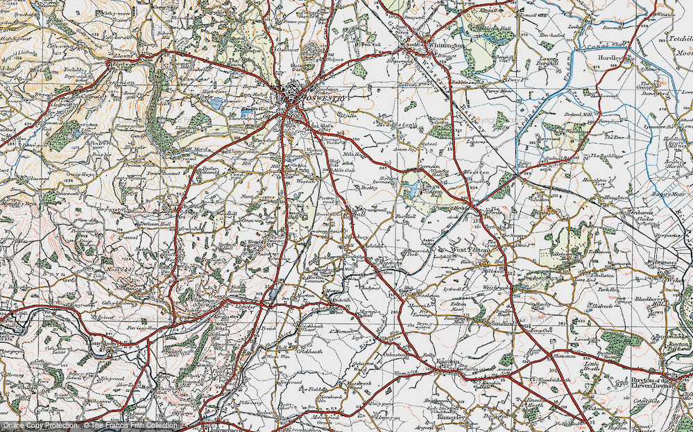 Old Map of Gwern y brenin, 1921 in 1921