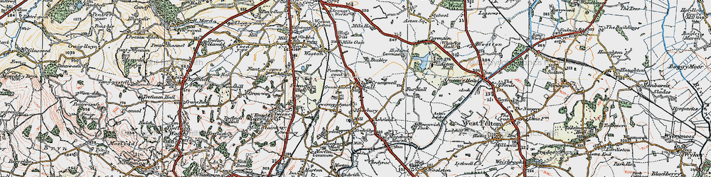 Old map of Gwern y brenin in 1921