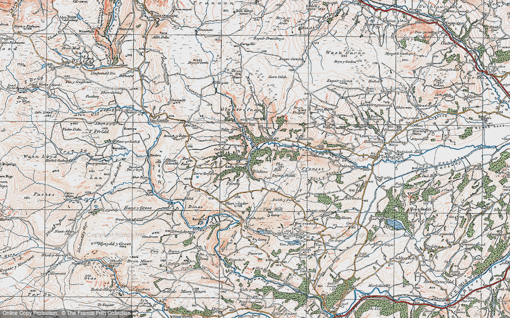 Old Map of Gwernafon, 1921 in 1921