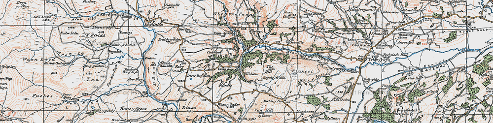 Old map of Gwernafon in 1921