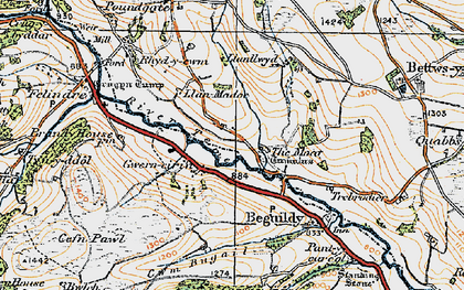 Old map of Gwerneirin in 1920