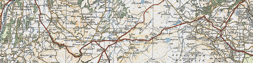 Old map of Bod Idris (Hotel) in 1921