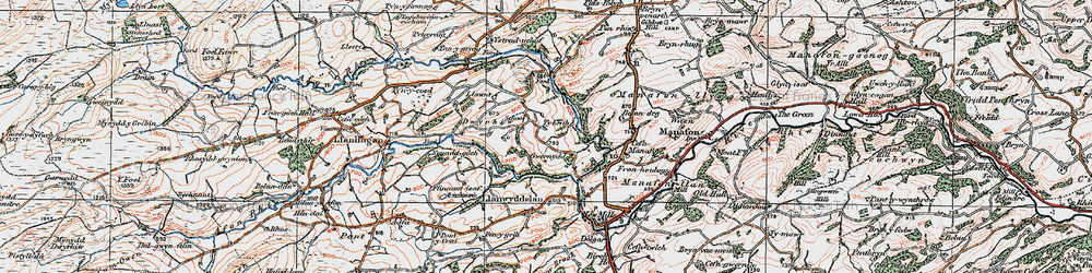 Old map of Gwernydd in 1921