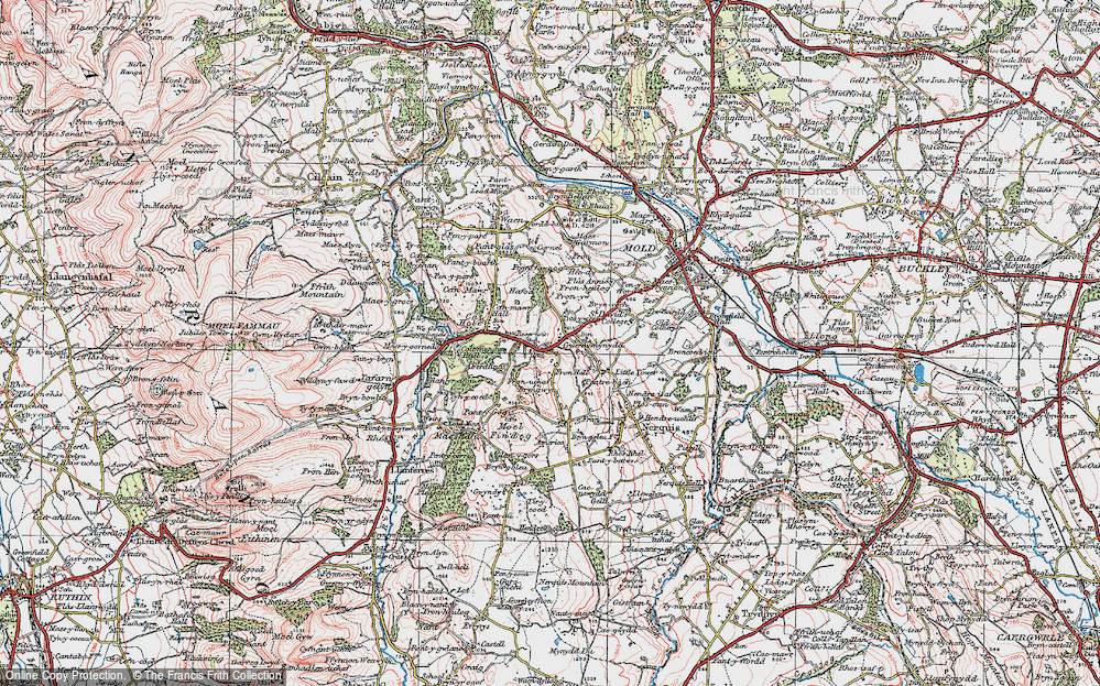 Old Map of Gwernymynydd, 1924 in 1924