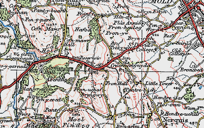 Old map of Gwernymynydd in 1924