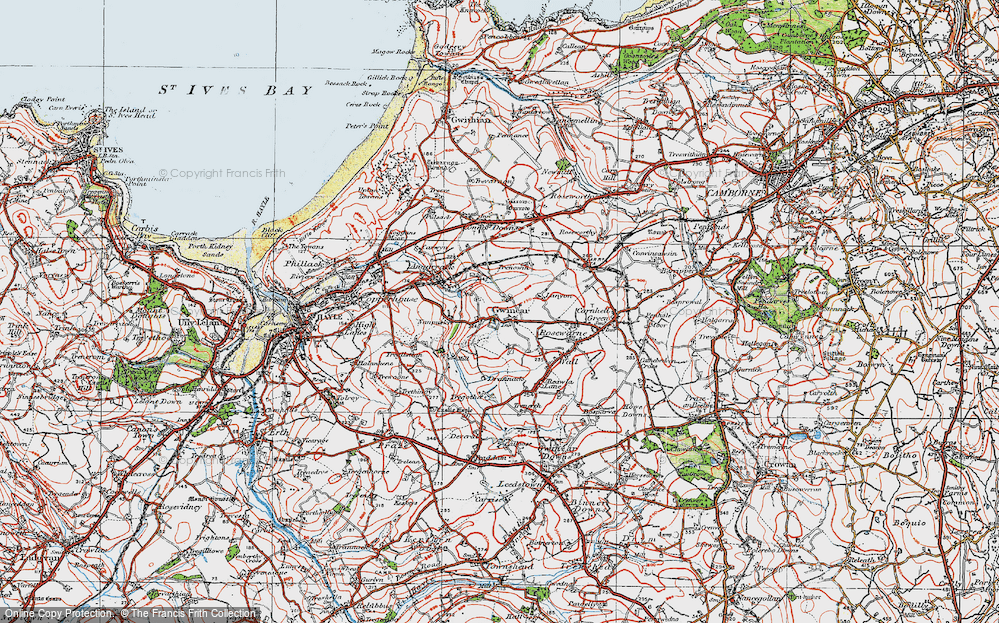 Old Map of Gwinear, 1919 in 1919