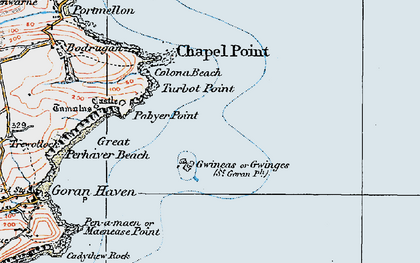 Old map of Gwinges in 1919