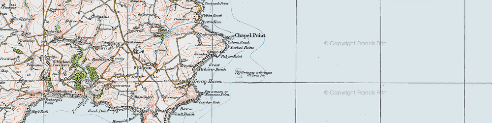 Old map of Gwinges in 1919