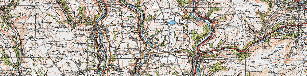 Old map of Gwrhay in 1919