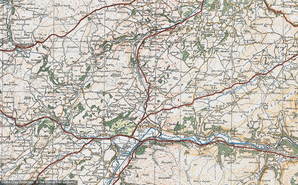 Old Map of Historic Map covering Bon-yr-on in 1922