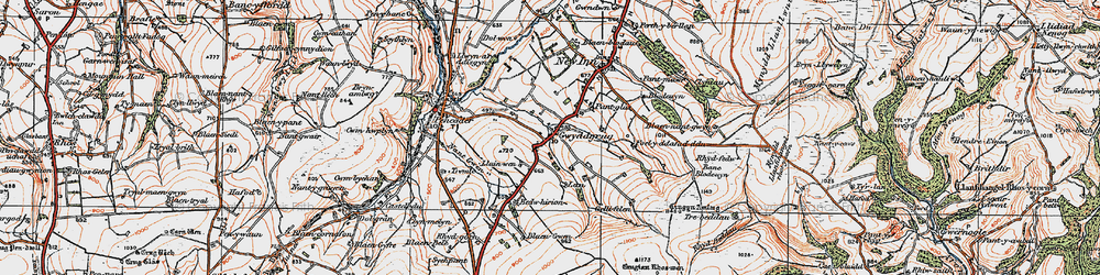 Old map of Gwyddgrug in 1923