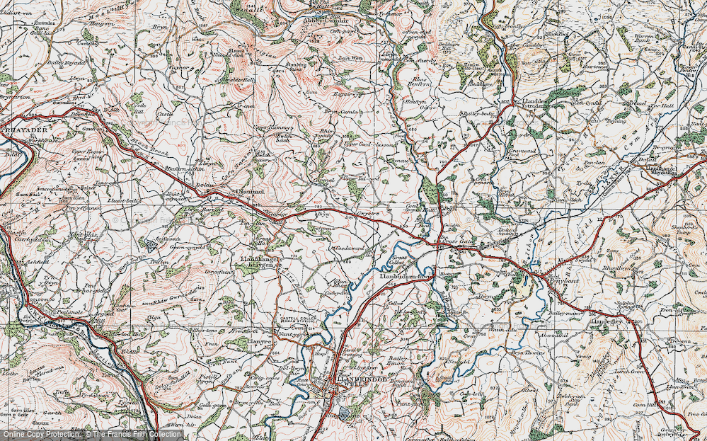 Old Map of Gwystre, 1923 in 1923