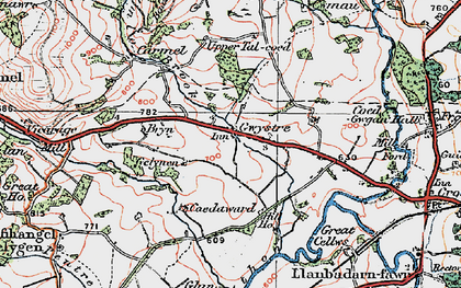 Old map of Gwystre in 1923