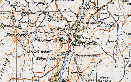 Old map of Bryn-y-clochydd in 1922