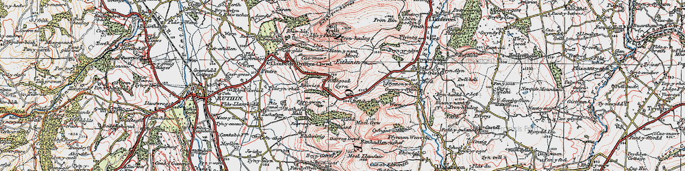 Old map of Gyrn in 1924