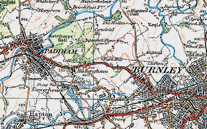Old map of Habergham in 1924