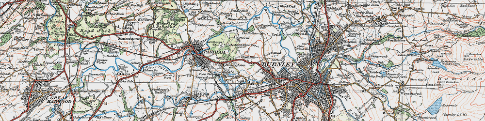 Old map of Habergham in 1924