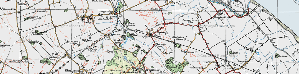 Old map of Habrough in 1923
