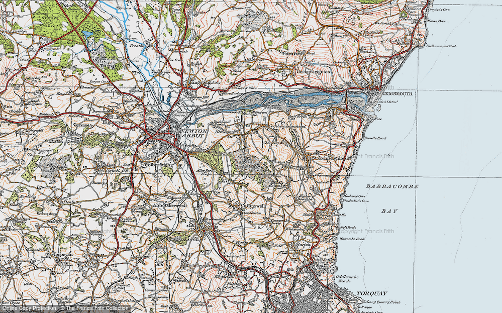 Old Map of Haccombe, 1919 in 1919