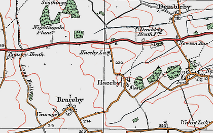 Old map of Haceby in 1922
